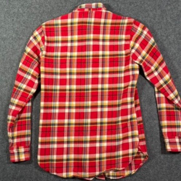 Wallace and Barnes Mens Cotton Twill Workshirt Flannel‎ Mens Sz XS Red Plaid Lux - Picture 2 of 13